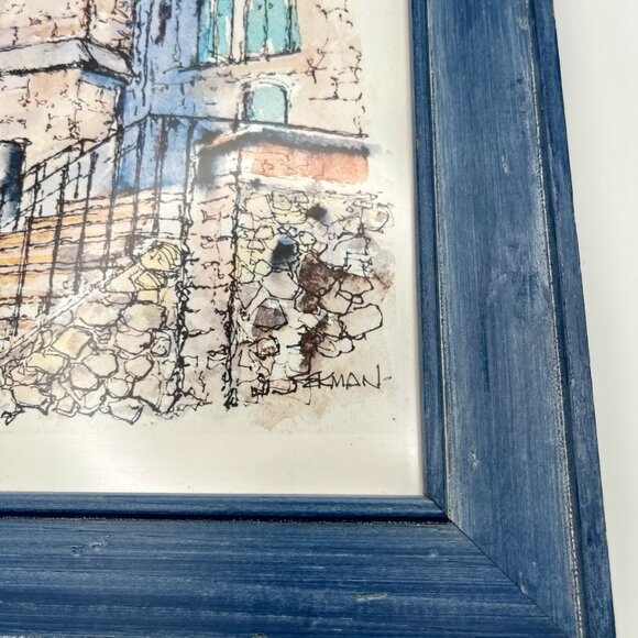 Fred Ekman Signed Numbered 17/200 European Church Street Scene Print Framed RARE - Picture 5 of 7